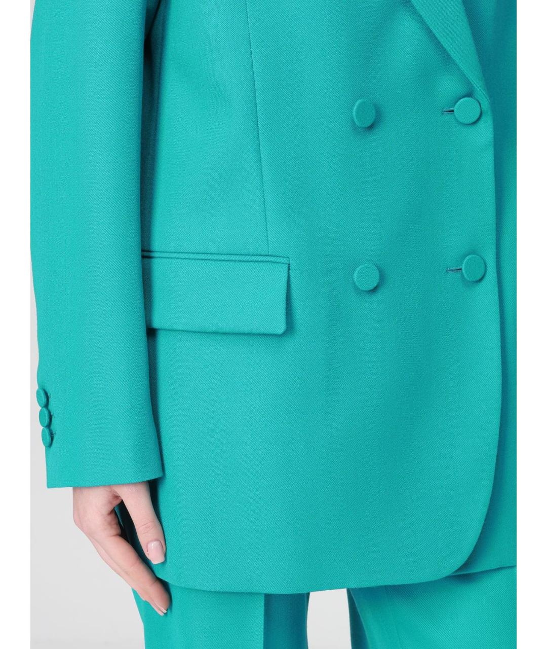 FENDI Бирюзовый шерстяной жакет/пиджак, фото 6