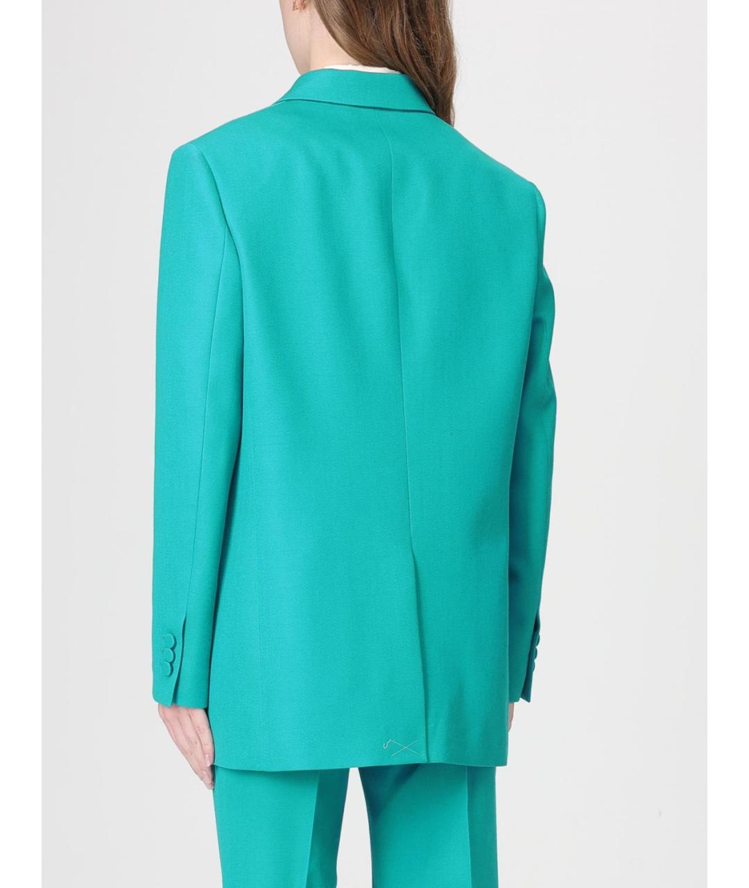 FENDI Бирюзовый шерстяной жакет/пиджак, фото 4