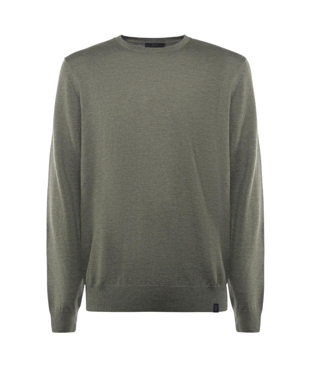 FAY Хаки шерстяной джемпер / свитер, фото 1