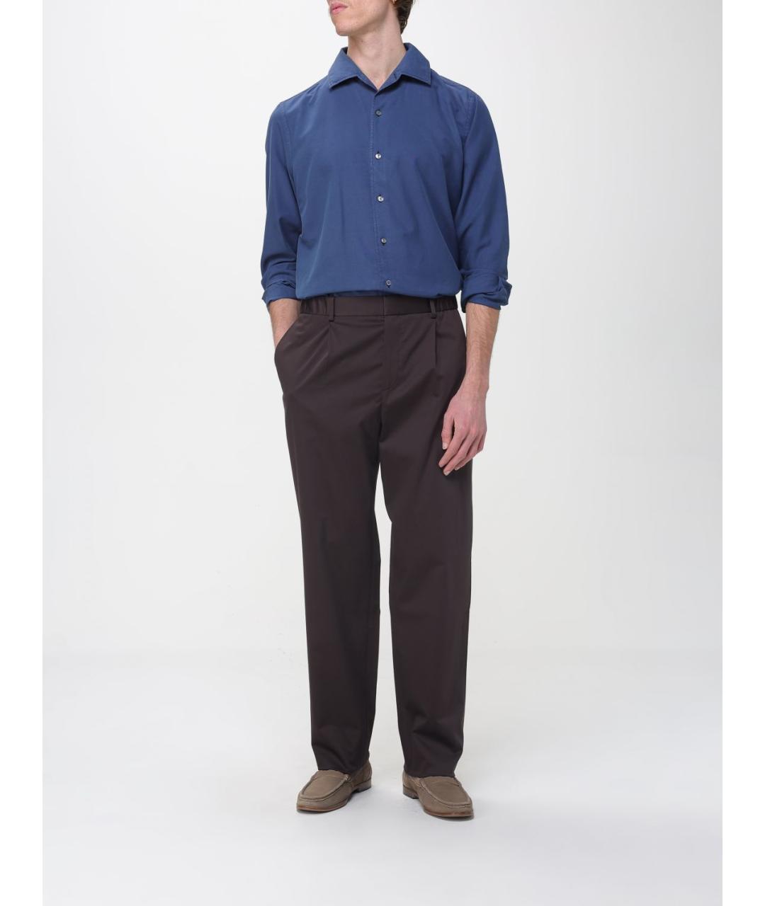 AGNONA Темно-синяя хлопковая кэжуал рубашка, фото 2