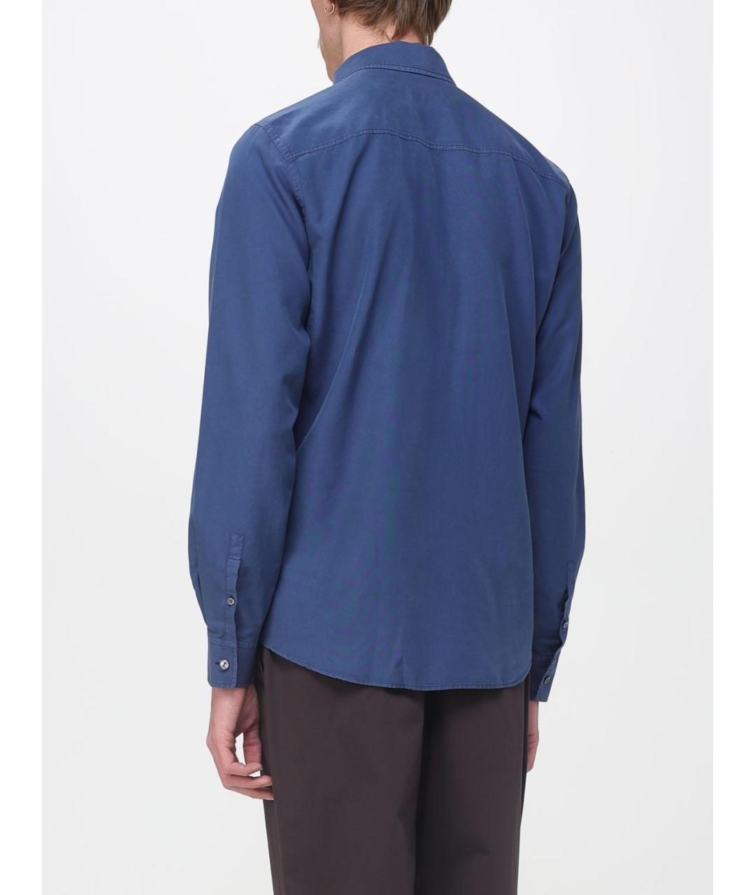 AGNONA Темно-синяя хлопковая кэжуал рубашка, фото 3
