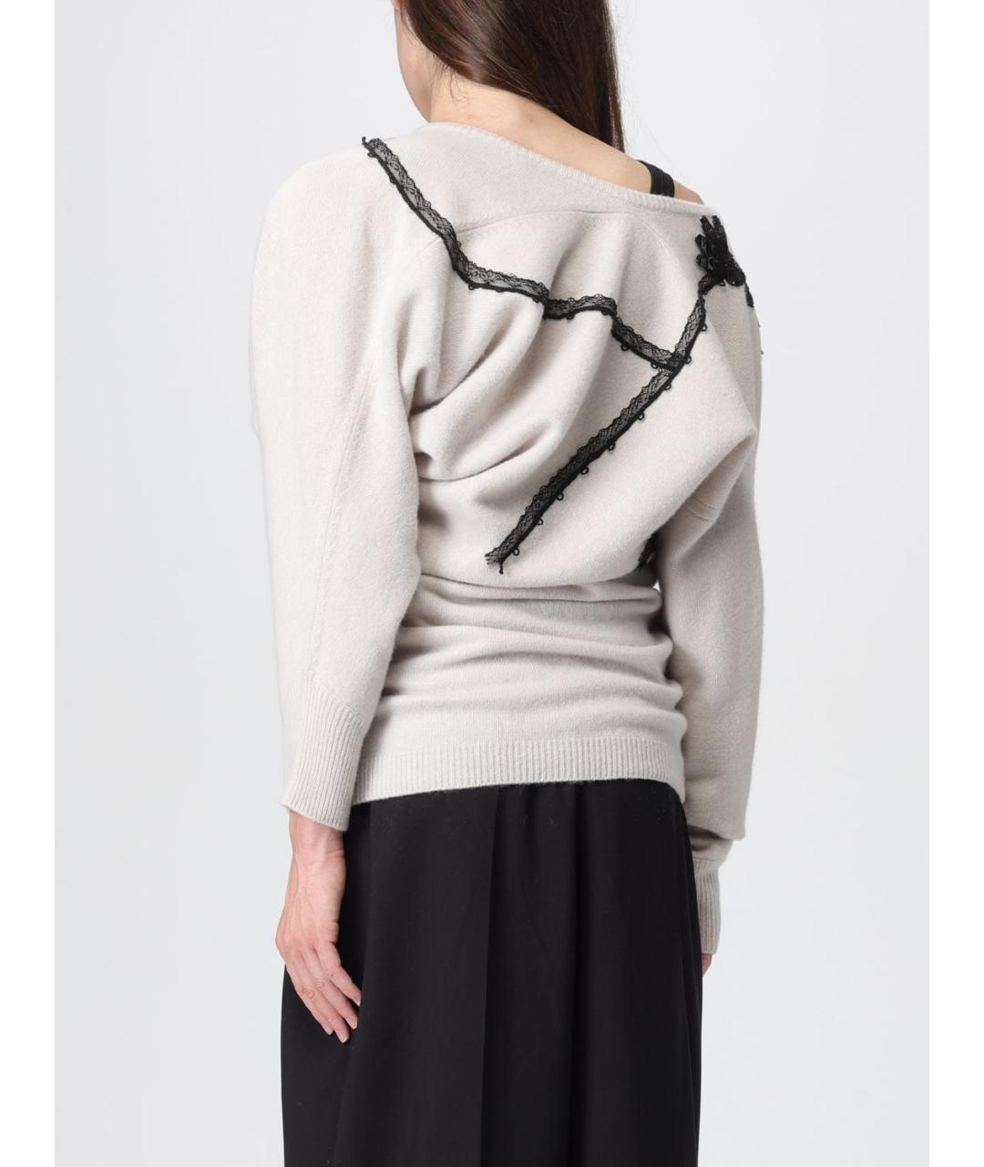 ANTONIO MARRAS Бежевый шерстяной джемпер / свитер, фото 4