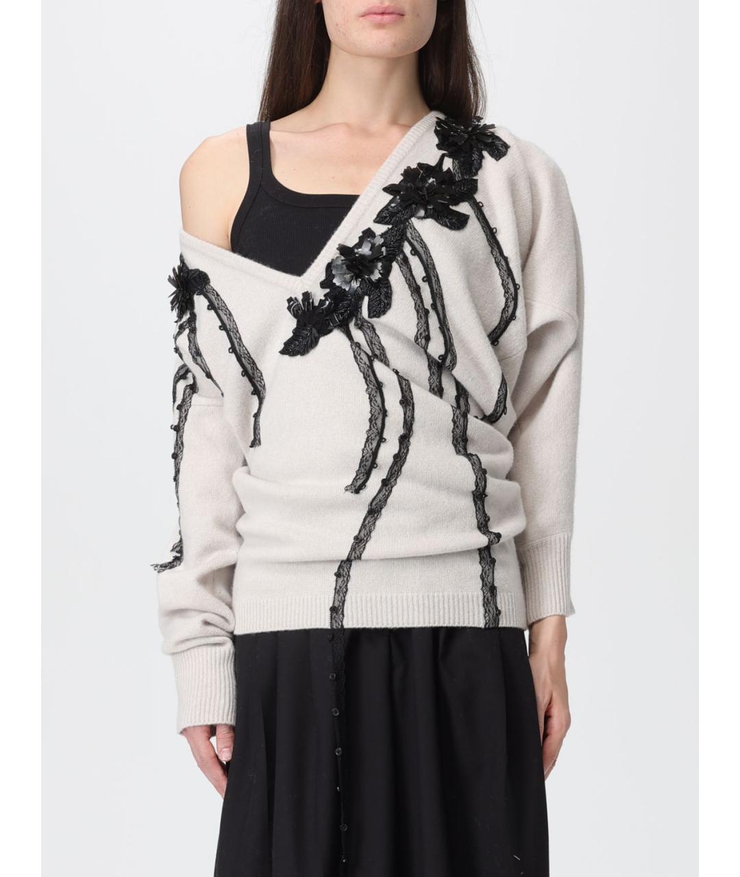 ANTONIO MARRAS Бежевый шерстяной джемпер / свитер, фото 2