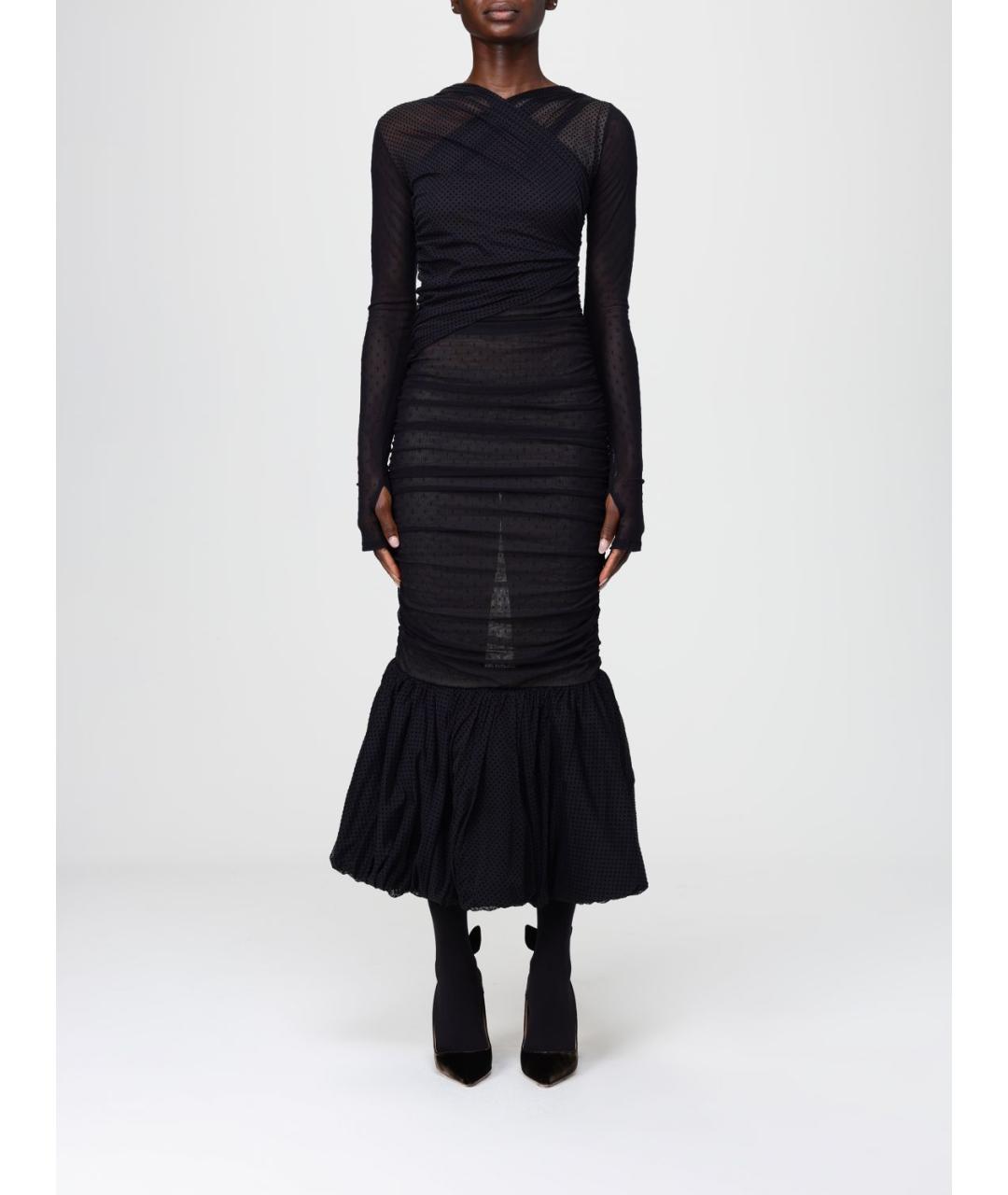 ANTONIO MARRAS Черное полиамидовое вечернее платье, фото 5