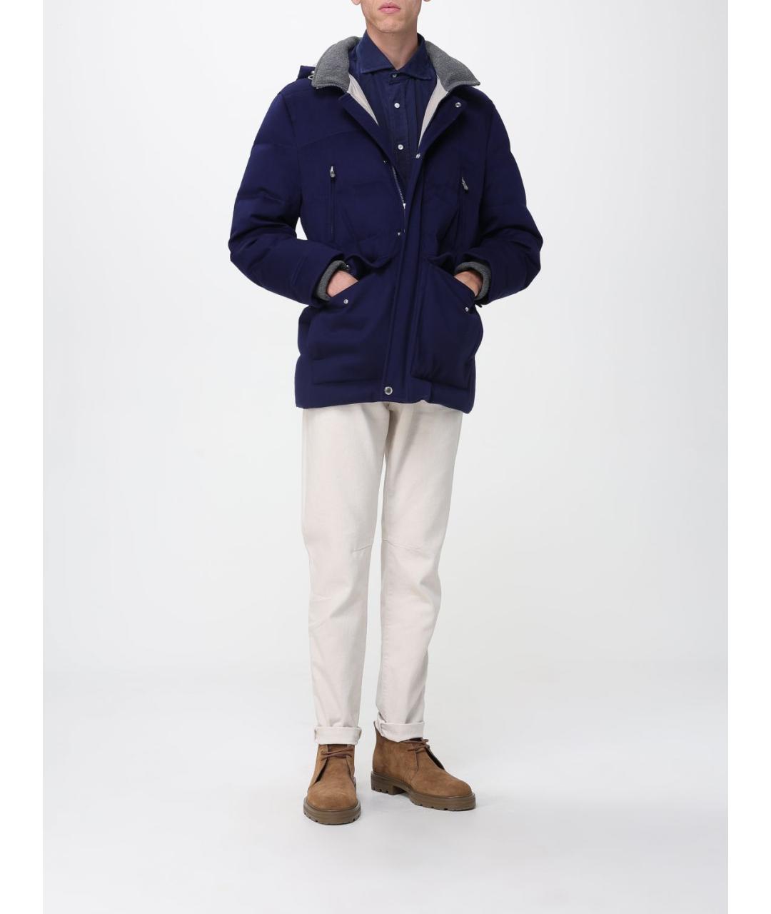 BRUNELLO CUCINELLI Бежевые хлопковые прямые джинсы, фото 2