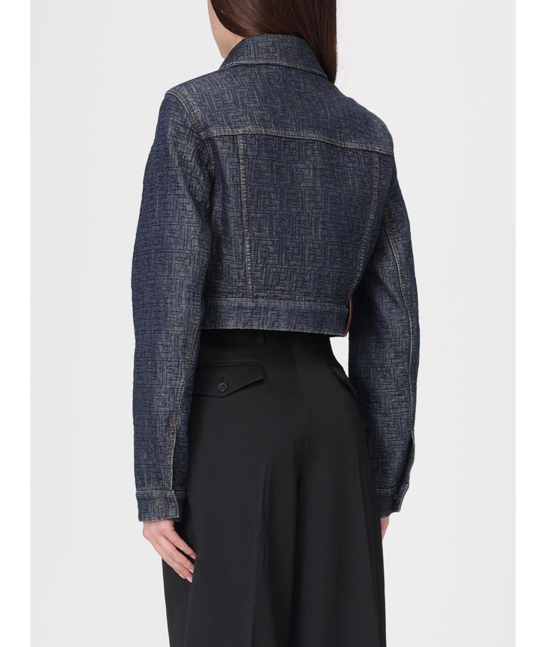 FENDI Синяя хлопковая куртка, фото 4
