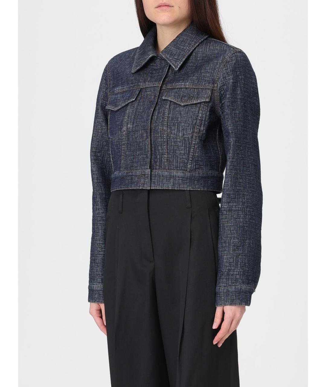 FENDI Синяя хлопковая куртка, фото 5