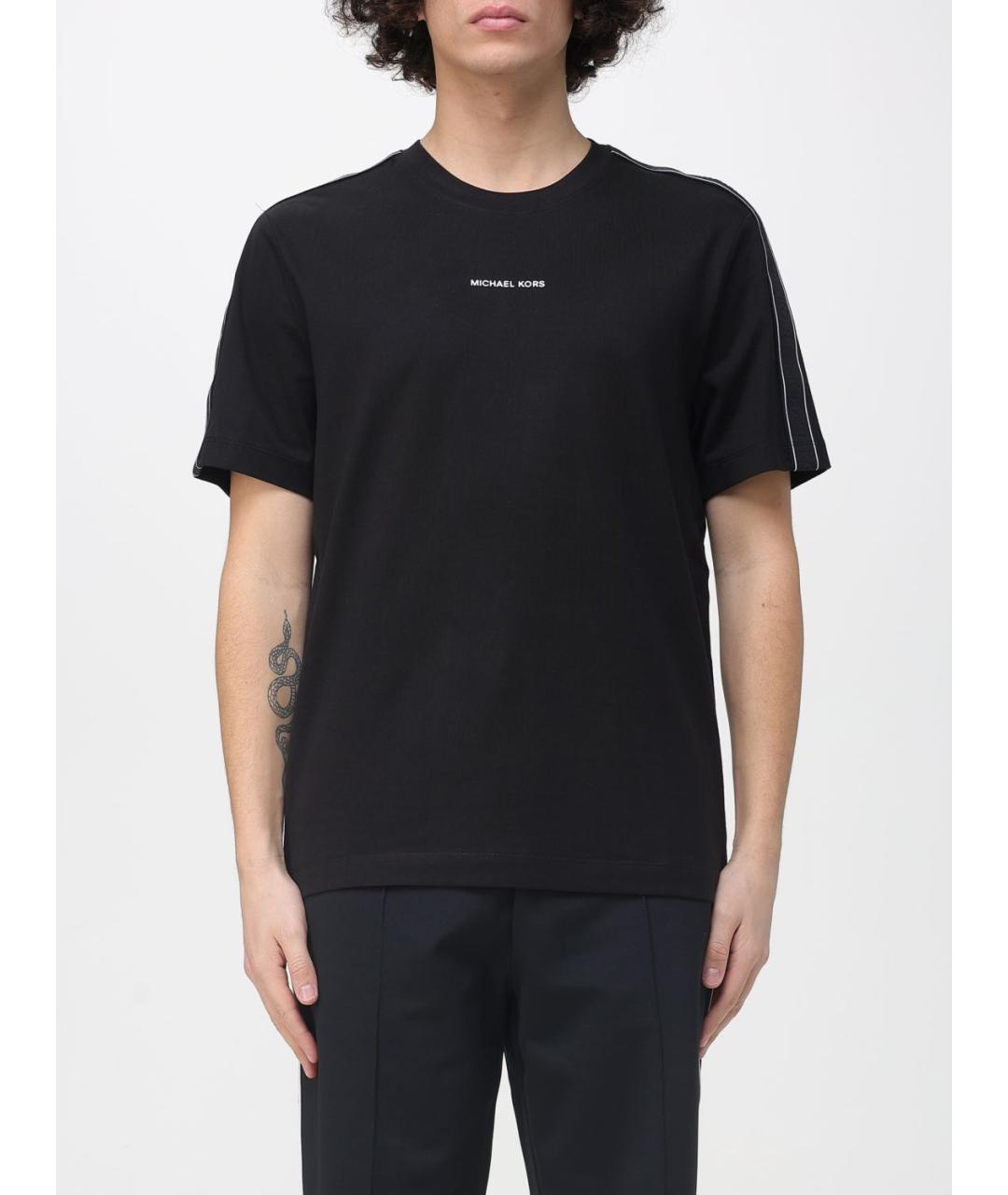 MICHAEL KORS Черная хлопковая футболка, фото 2