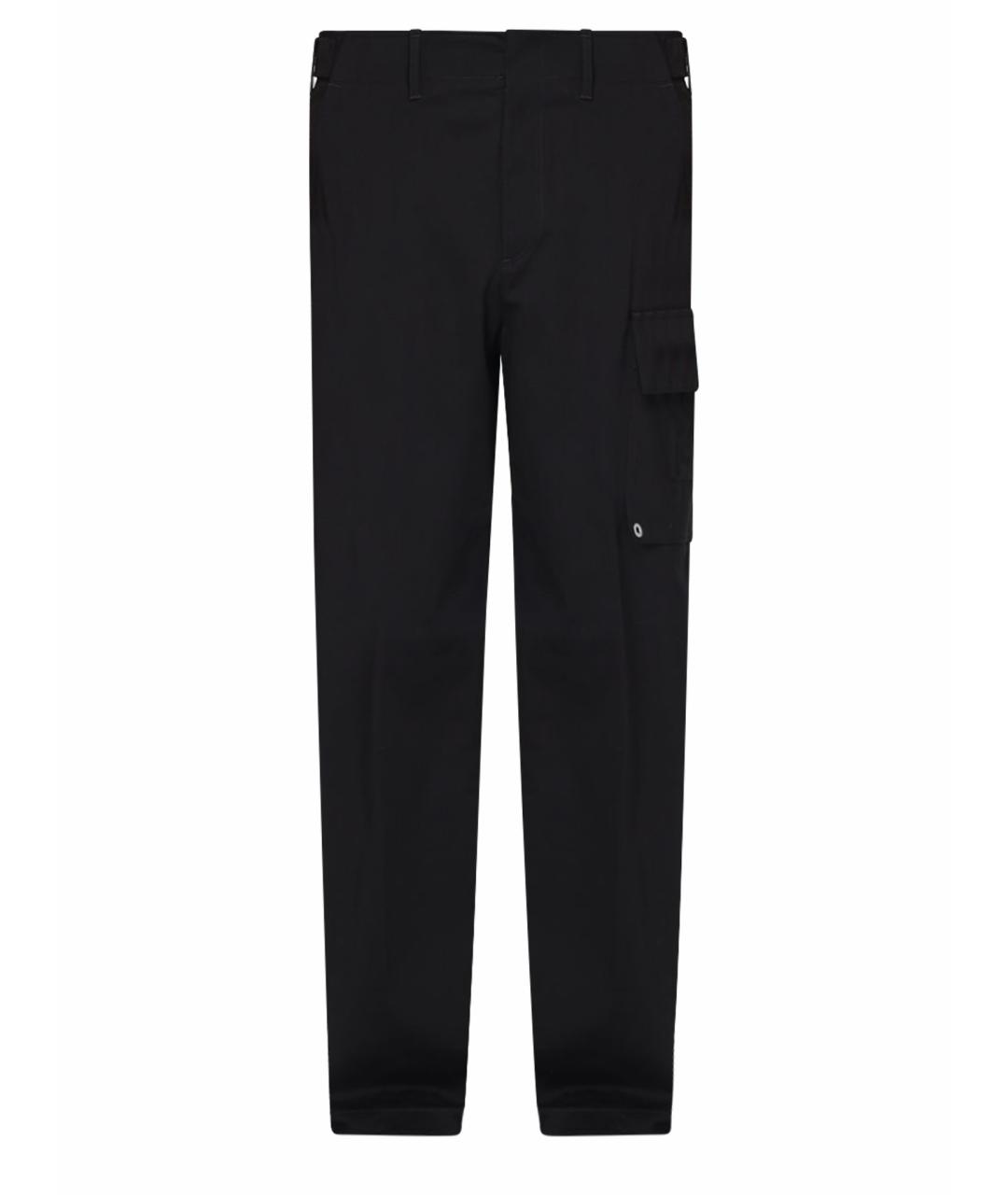 FENDI Черные хлопковые повседневные брюки, фото 1