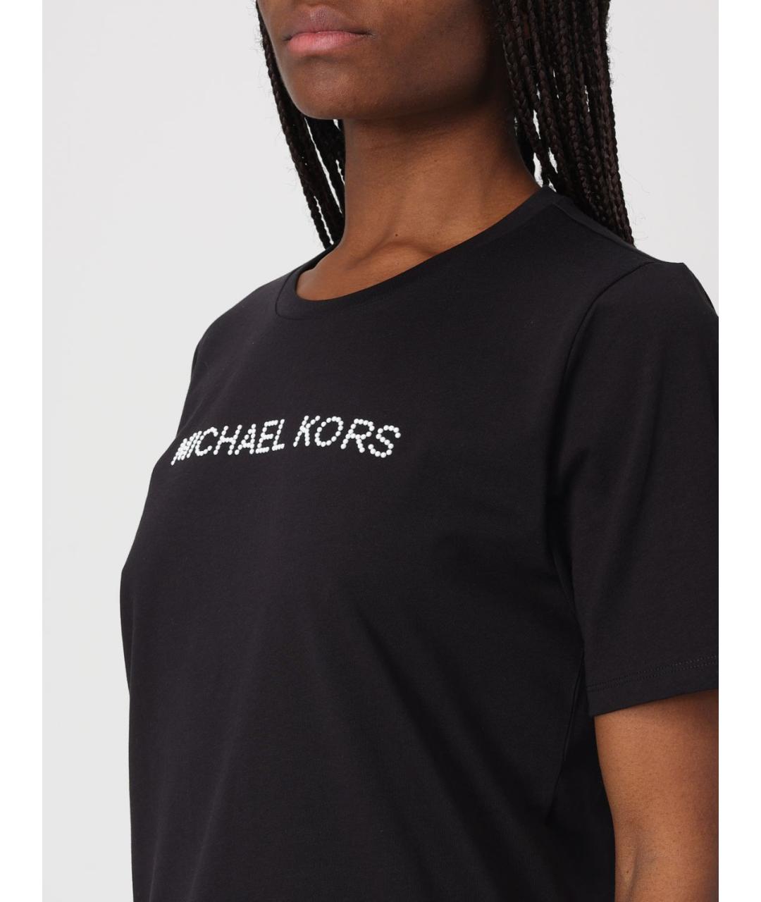 MICHAEL KORS Черная хлопковая футболка, фото 4