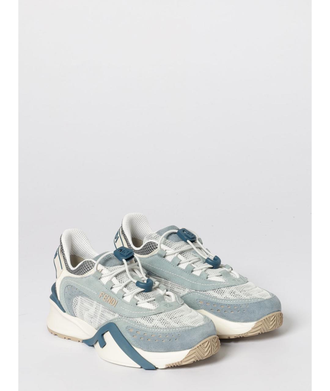 FENDI Голубые кроссовки, фото 2