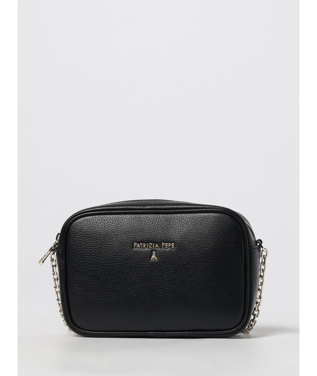 PATRIZIA PEPE Черная кожаная сумка через плечо, фото 4