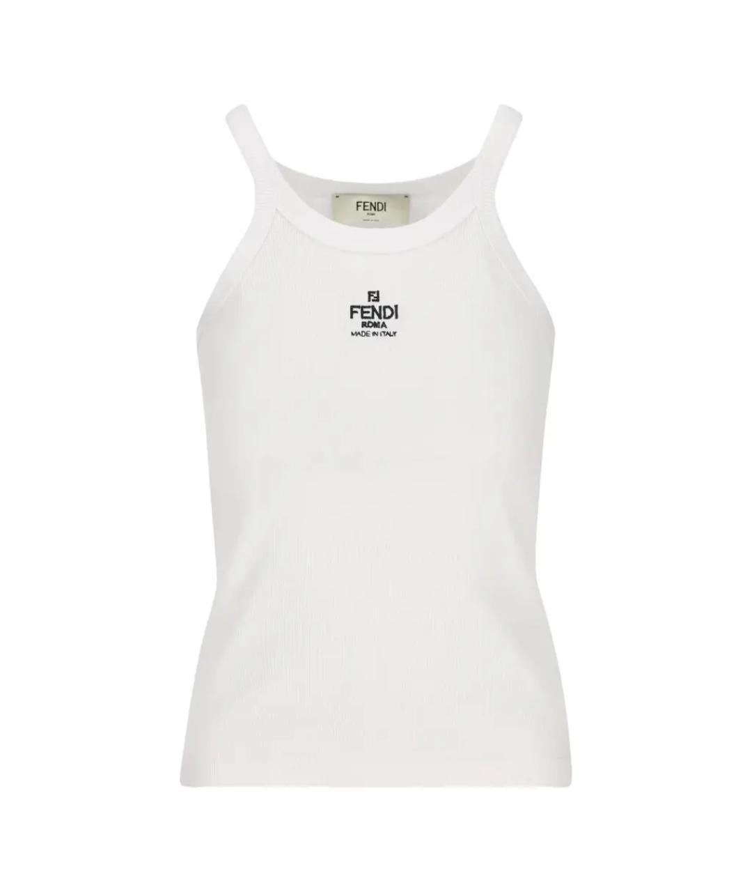 FENDI Белая хлопковая майка, фото 1
