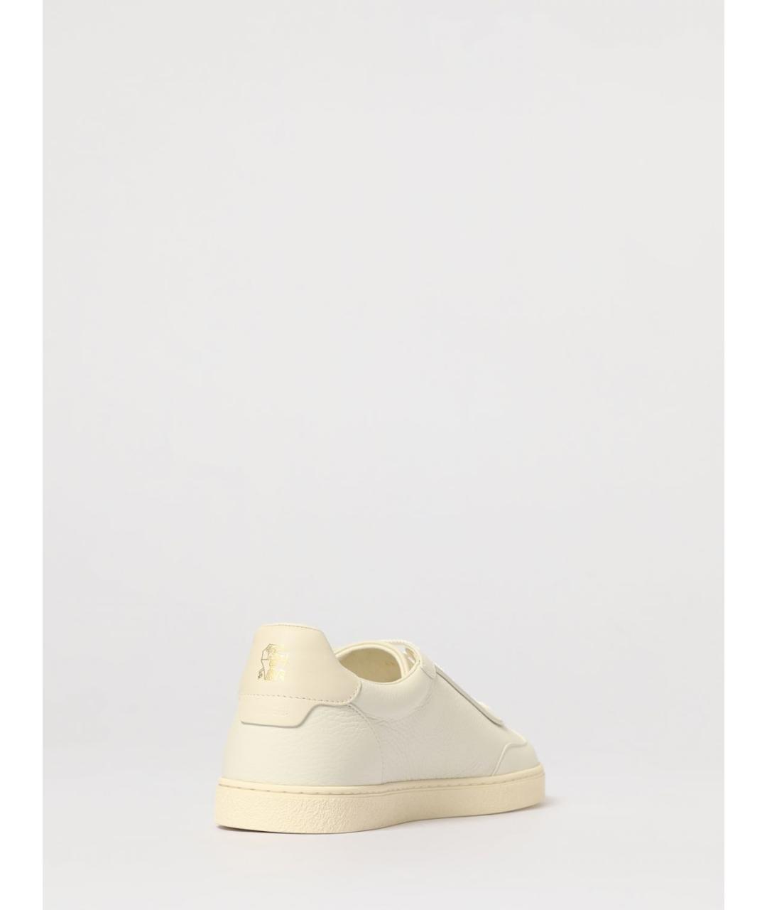 BRUNELLO CUCINELLI Бежевые кожаные низкие кроссовки / кеды, фото 3