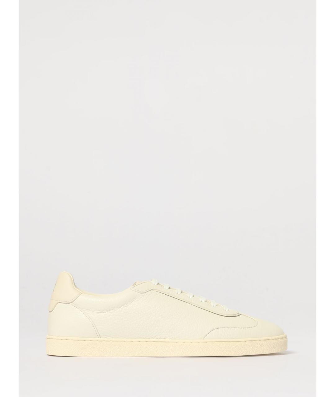 BRUNELLO CUCINELLI Бежевые кожаные низкие кроссовки / кеды, фото 5