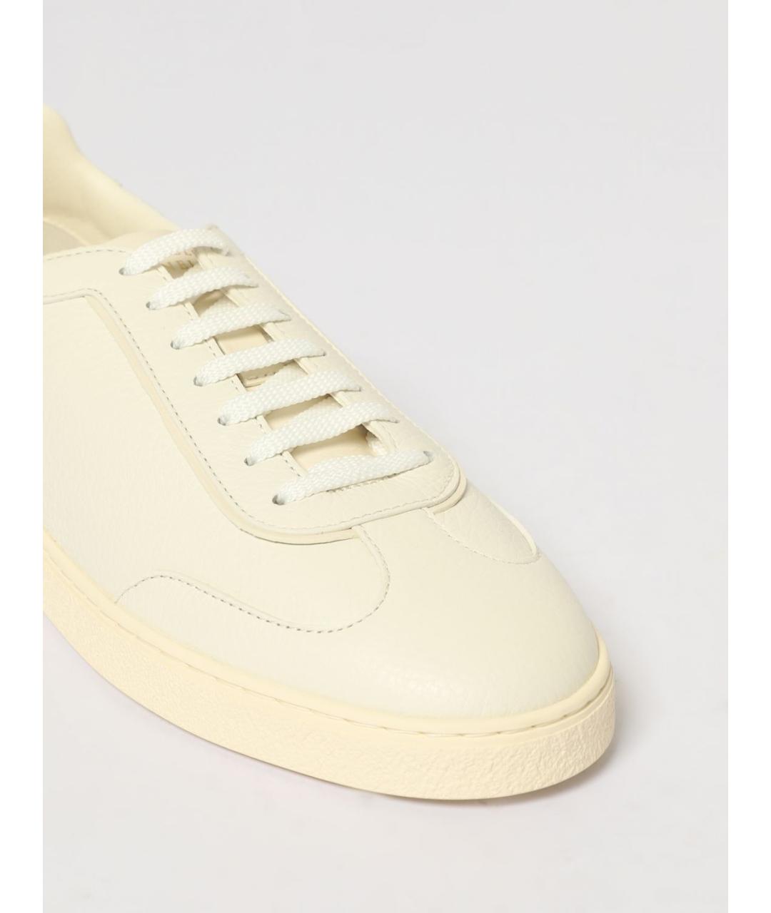BRUNELLO CUCINELLI Бежевые кожаные низкие кроссовки / кеды, фото 4