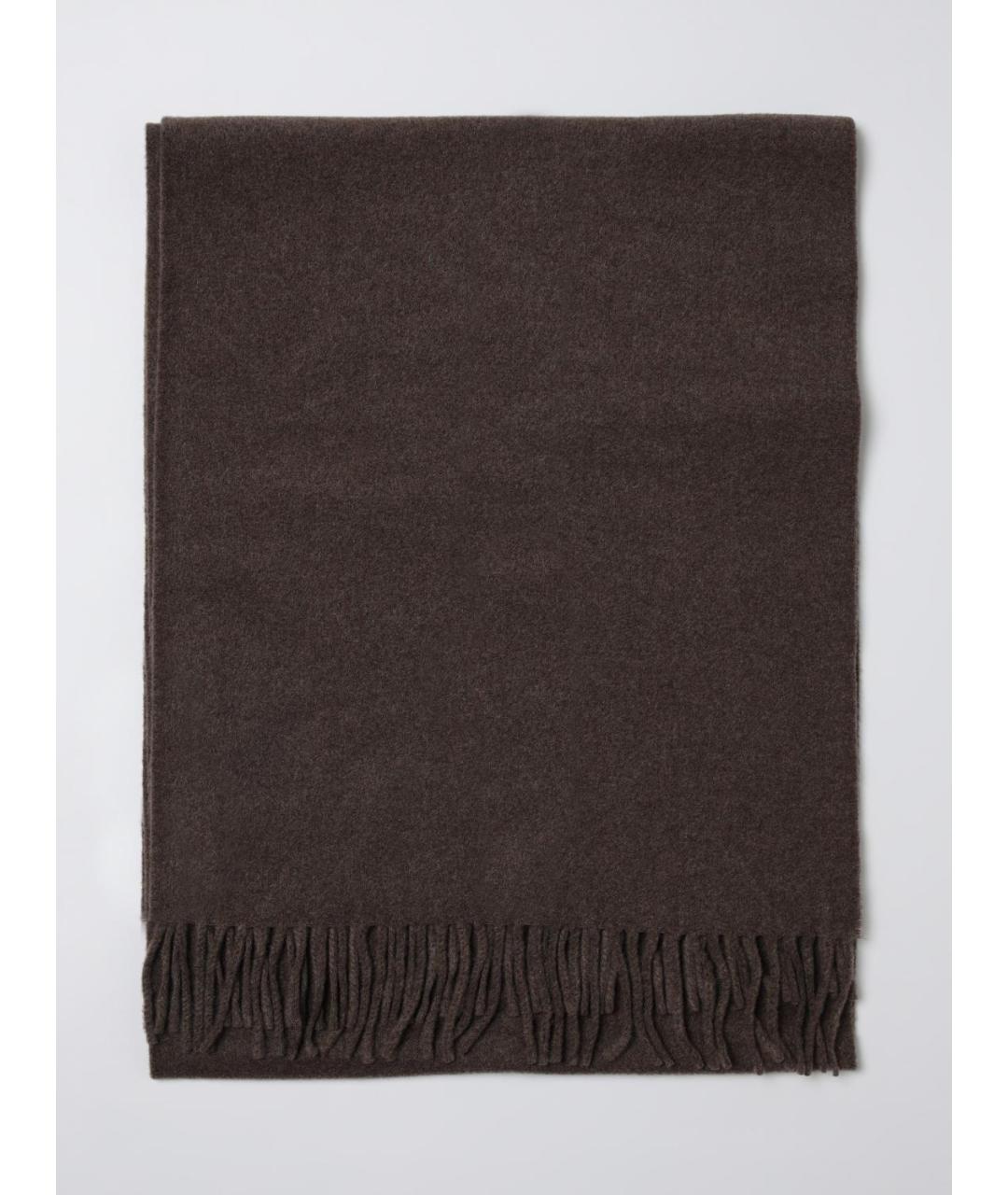 BRUNELLO CUCINELLI Коричневый кашемировый шарф, фото 5