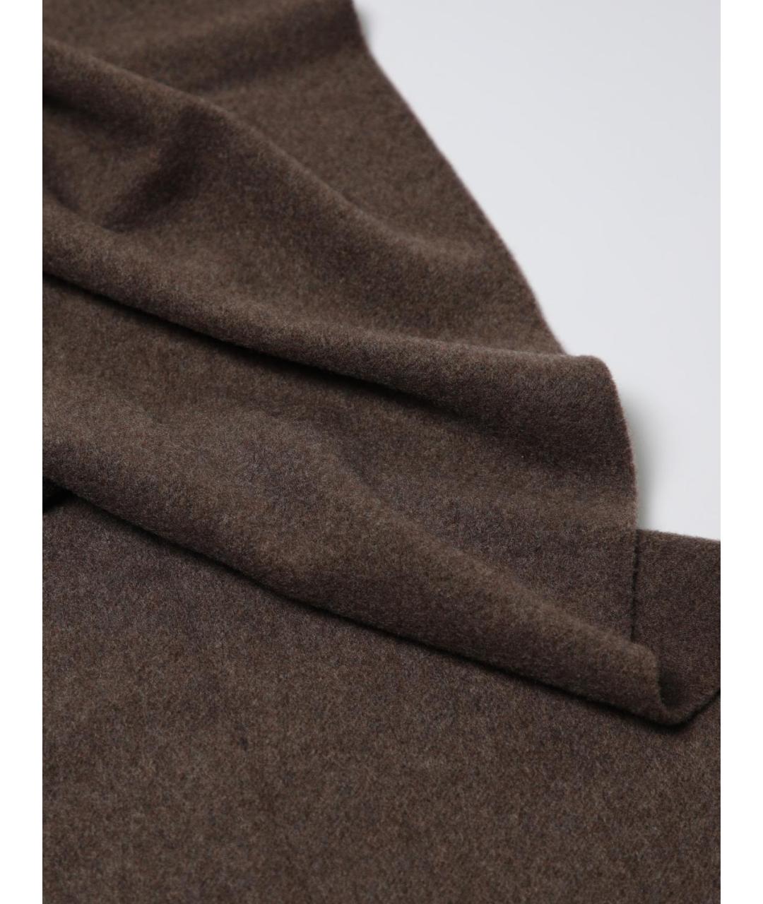 BRUNELLO CUCINELLI Коричневый кашемировый шарф, фото 3