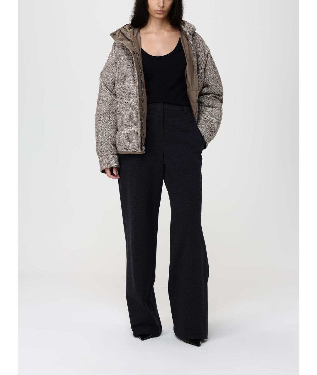 BRUNELLO CUCINELLI Антрацитовые прямые брюки, фото 2