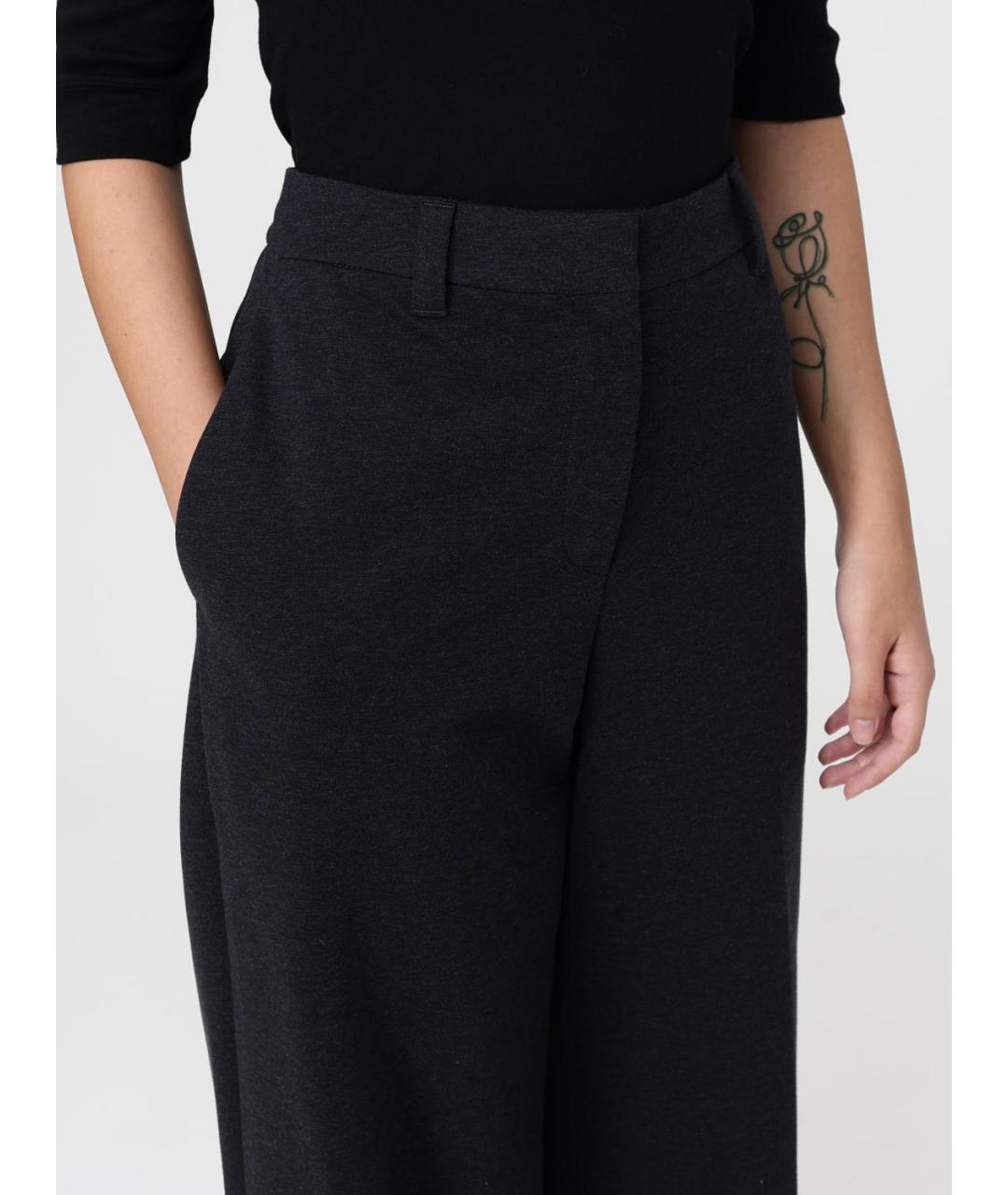 BRUNELLO CUCINELLI Антрацитовые прямые брюки, фото 5