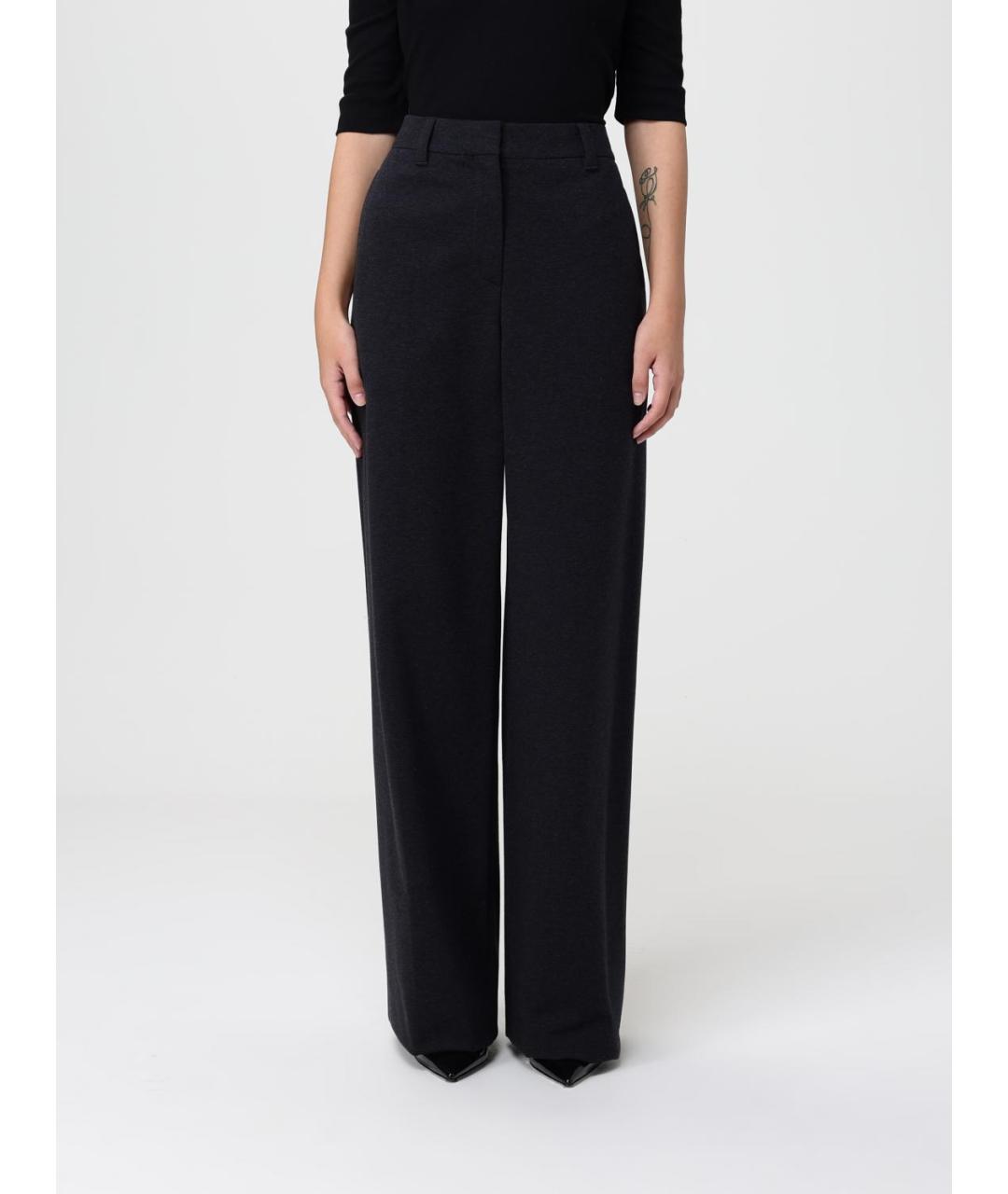 BRUNELLO CUCINELLI Антрацитовые прямые брюки, фото 6