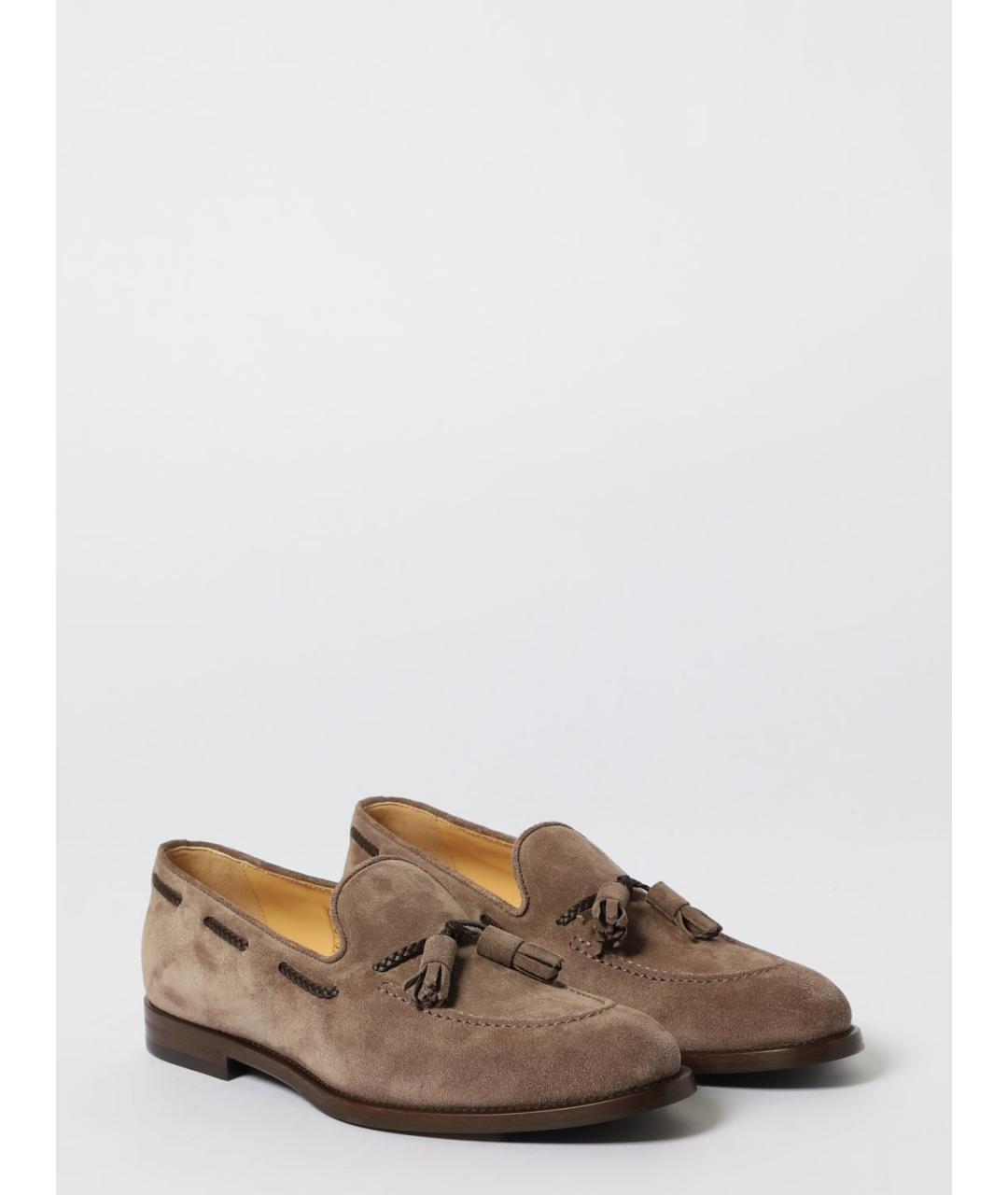 BRUNELLO CUCINELLI Коричневые кожаные лоферы, фото 2