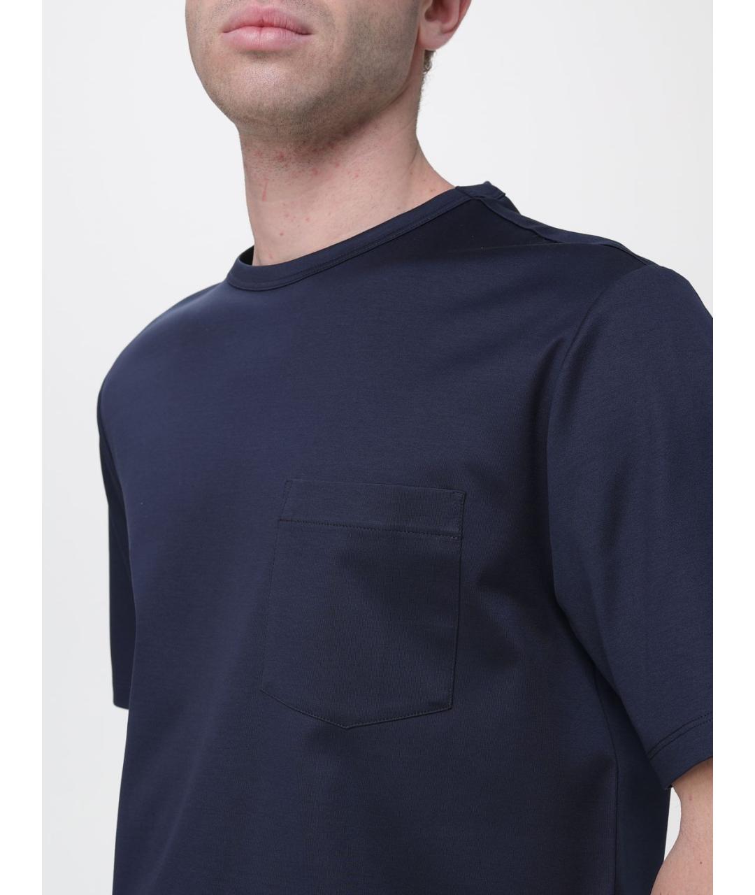 AGNONA Синяя хлопковая футболка, фото 5