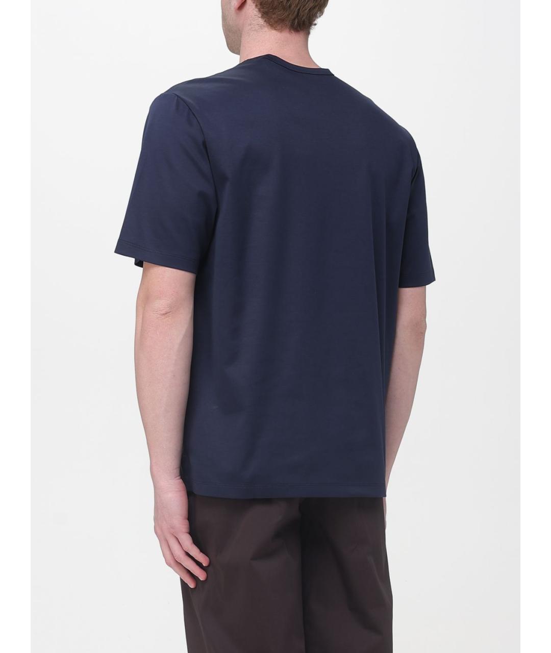 AGNONA Синяя хлопковая футболка, фото 3