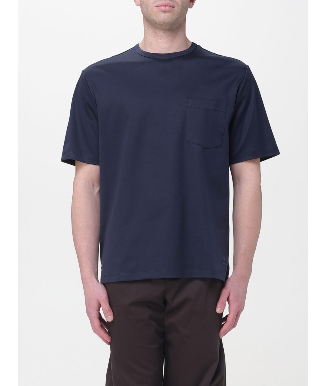 AGNONA Синяя хлопковая футболка, фото 6