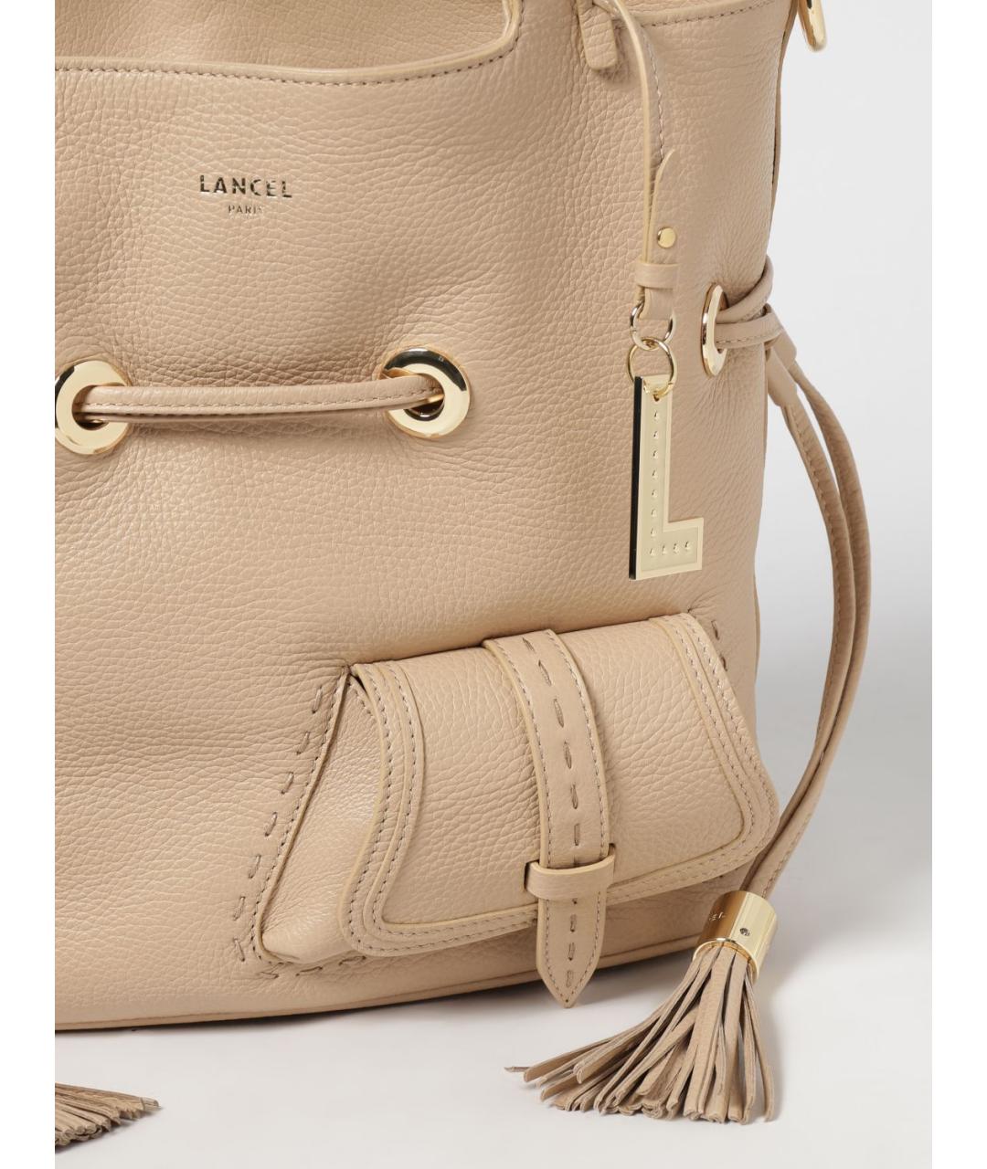 LANCEL Бежевая кожаная сумка тоут, фото 3