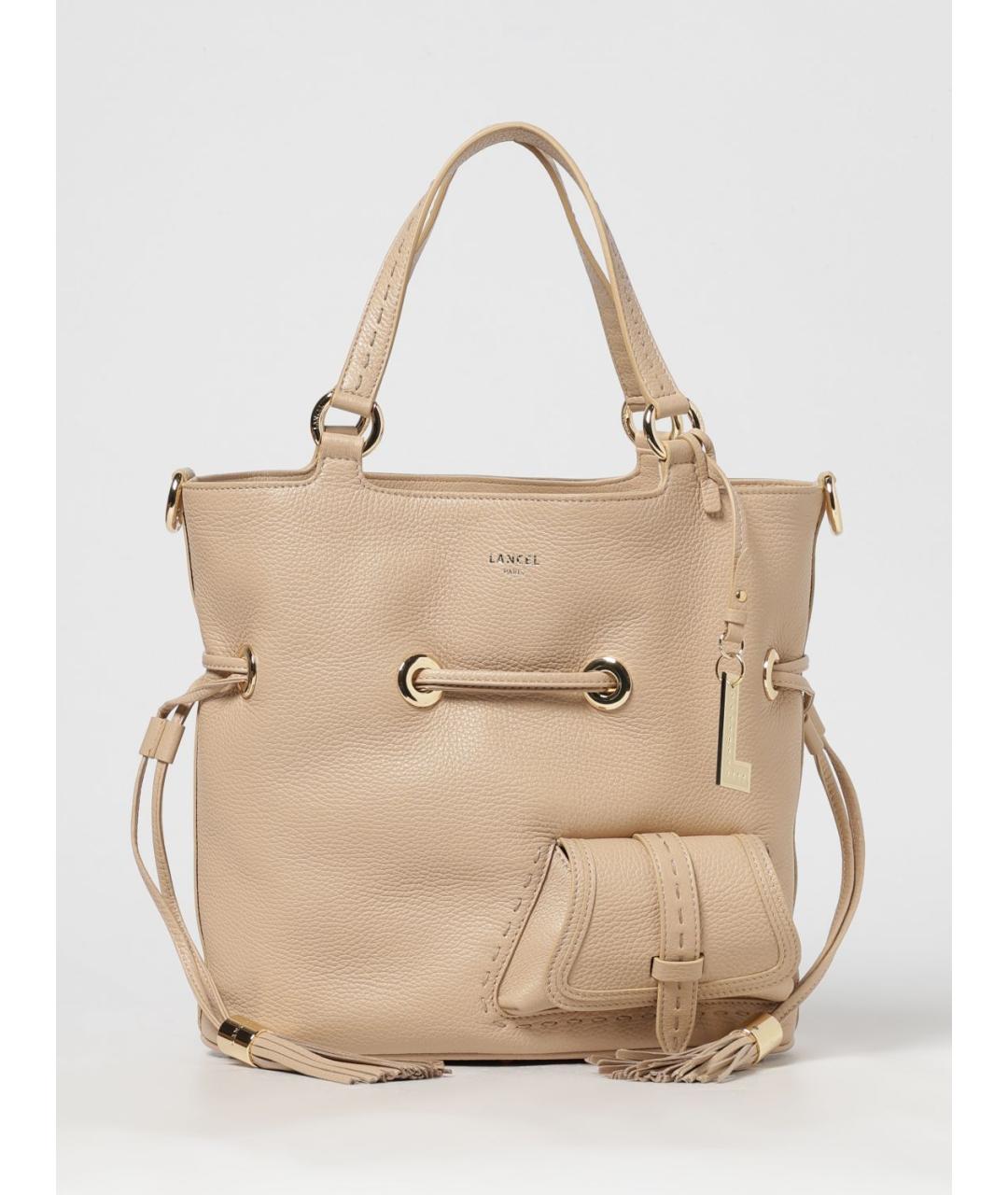 LANCEL Бежевая кожаная сумка тоут, фото 4