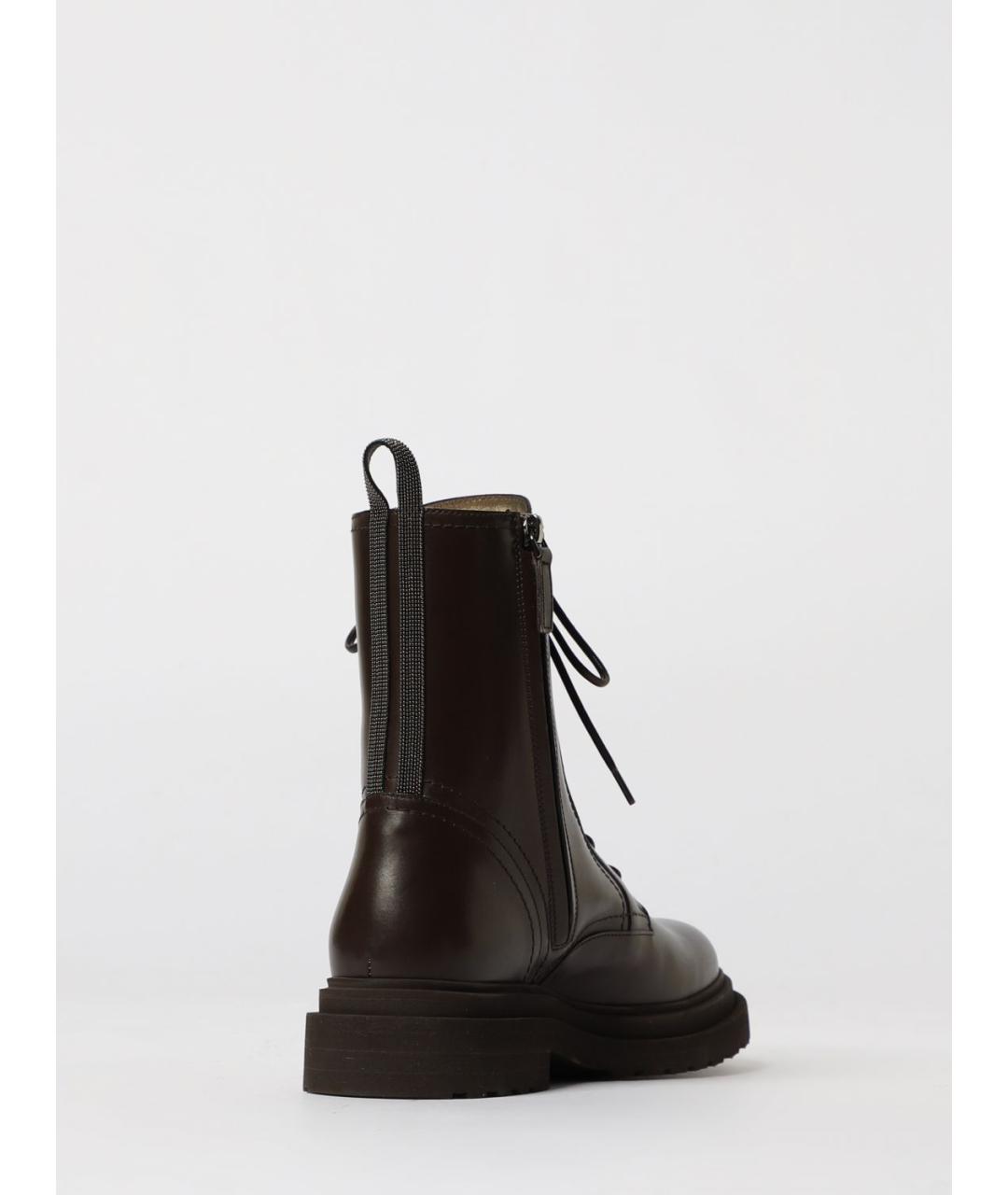 BRUNELLO CUCINELLI Коричневые кожаные ботинки, фото 3