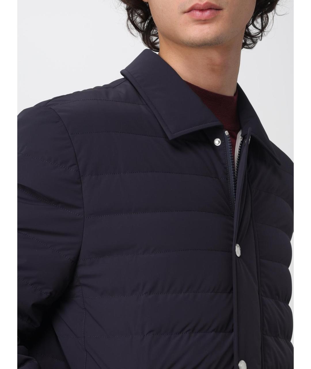 BRUNELLO CUCINELLI Темно-синяя полиамидовая куртка, фото 5