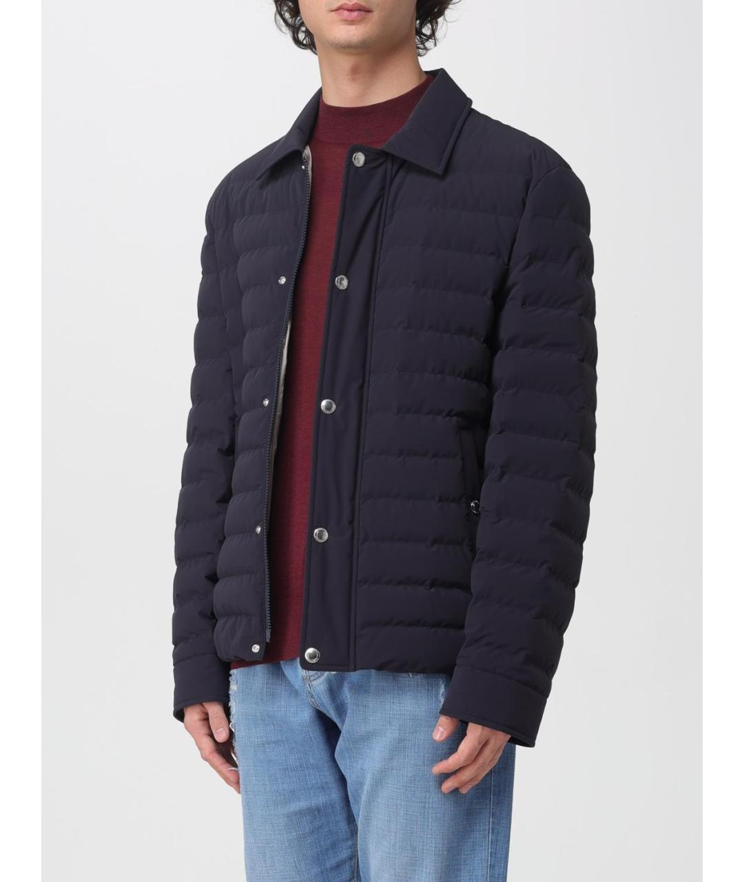 BRUNELLO CUCINELLI Темно-синяя полиамидовая куртка, фото 4