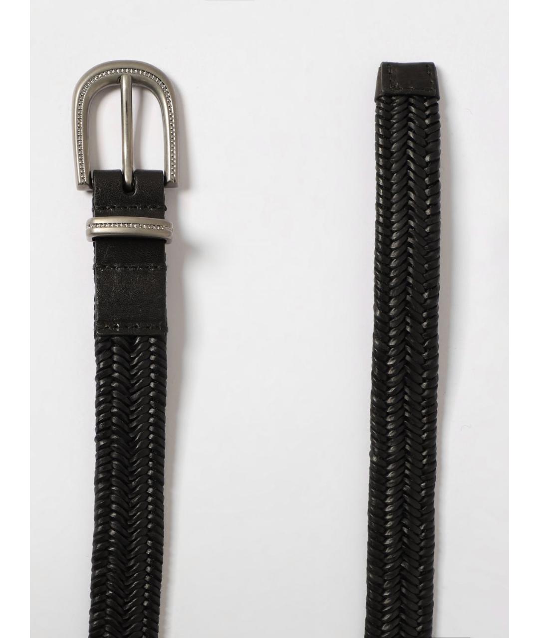 BRUNELLO CUCINELLI Черный кожаный ремень, фото 2
