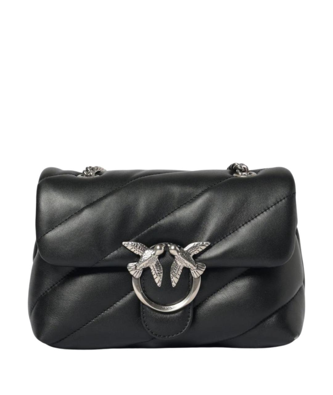 PINKO Черная кожаная сумка через плечо, фото 1