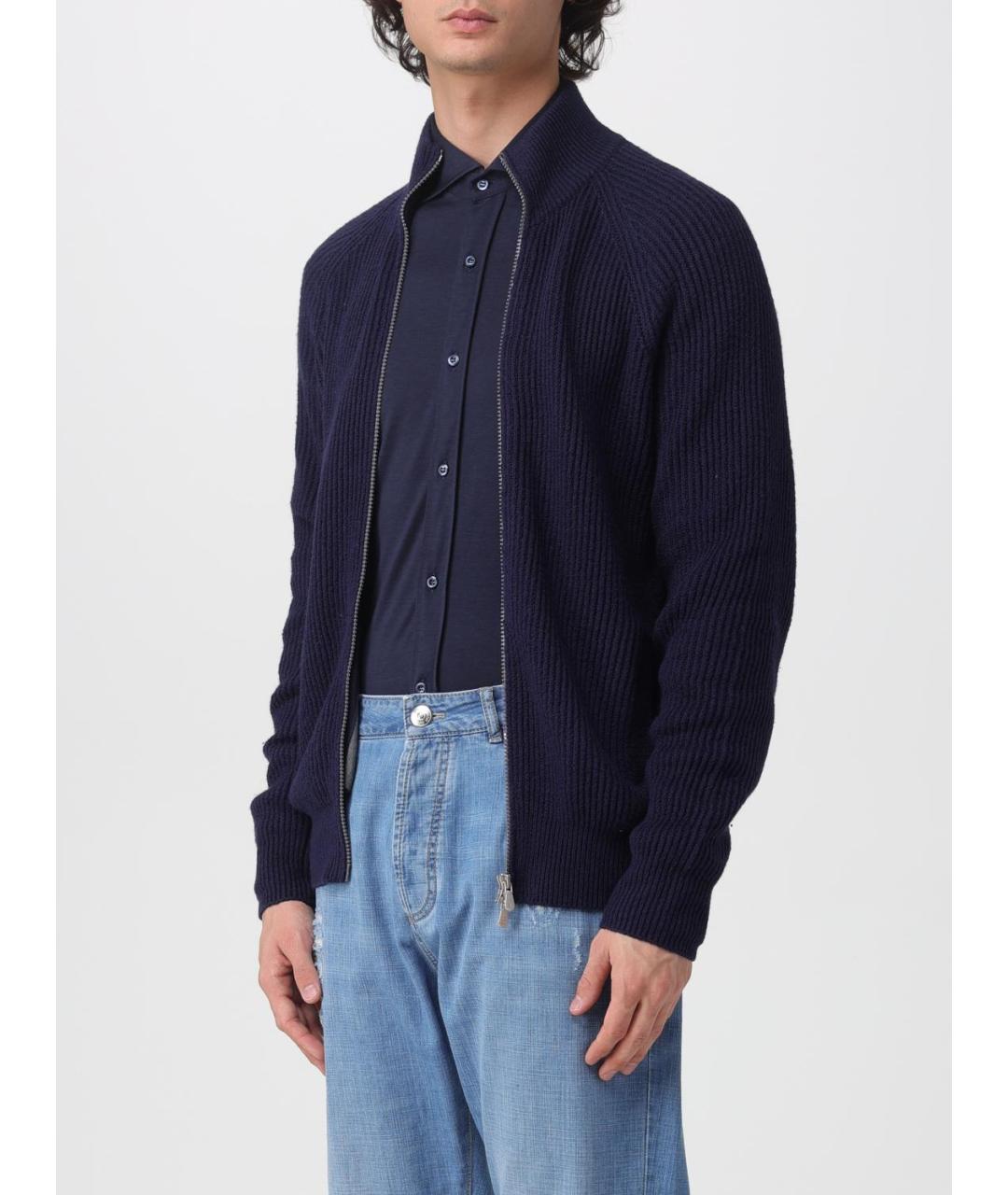 BRUNELLO CUCINELLI Темно-синий джемпер / свитер, фото 4