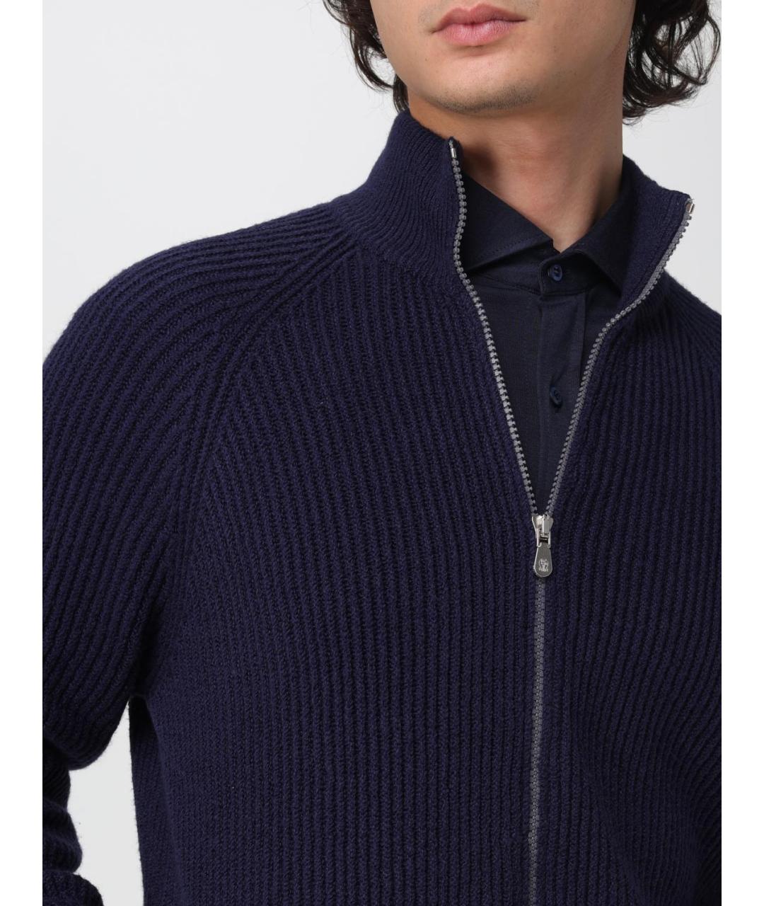 BRUNELLO CUCINELLI Темно-синий джемпер / свитер, фото 5