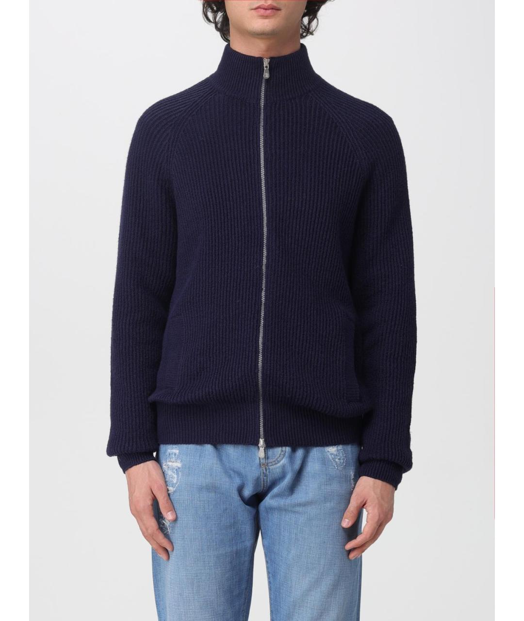 BRUNELLO CUCINELLI Темно-синий джемпер / свитер, фото 6