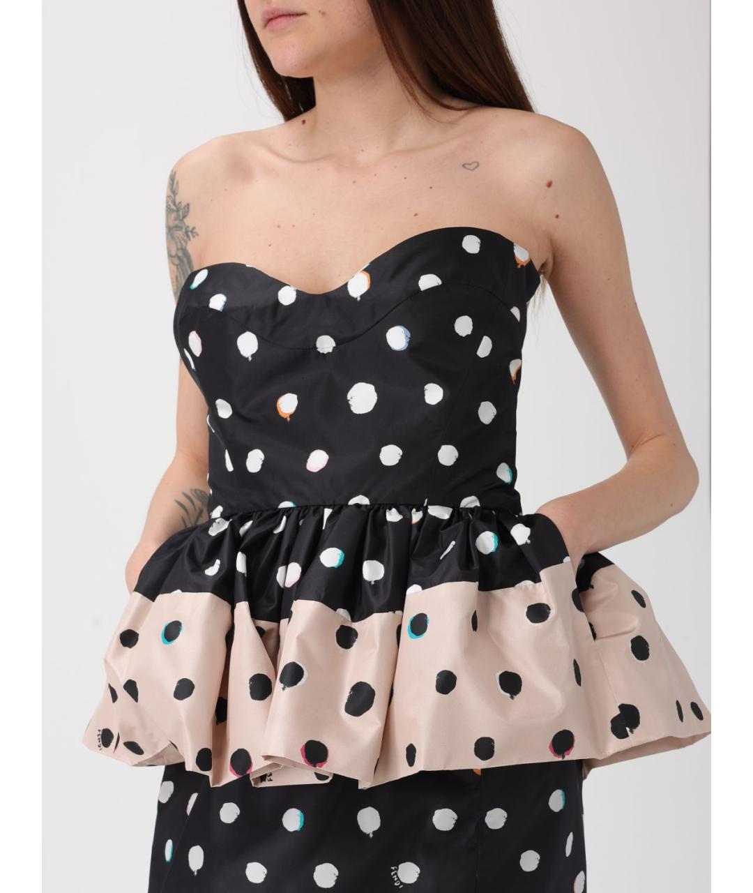 FENDI Черное шелковое коктейльное платье, фото 5