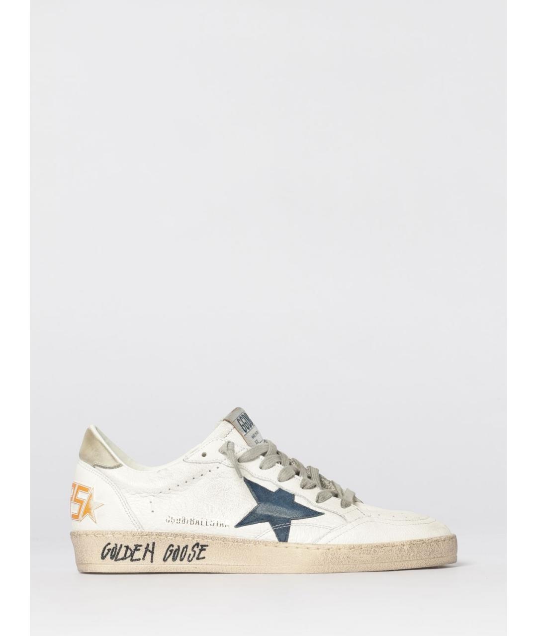 GOLDEN GOOSE DELUXE BRAND Белые кожаные низкие кроссовки / кеды, фото 4