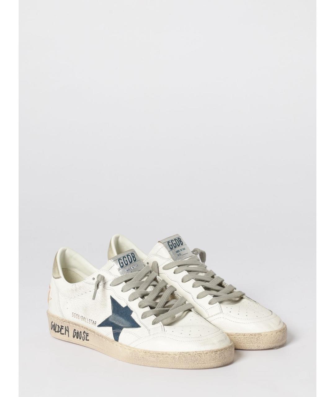 GOLDEN GOOSE DELUXE BRAND Белые кожаные низкие кроссовки / кеды, фото 2