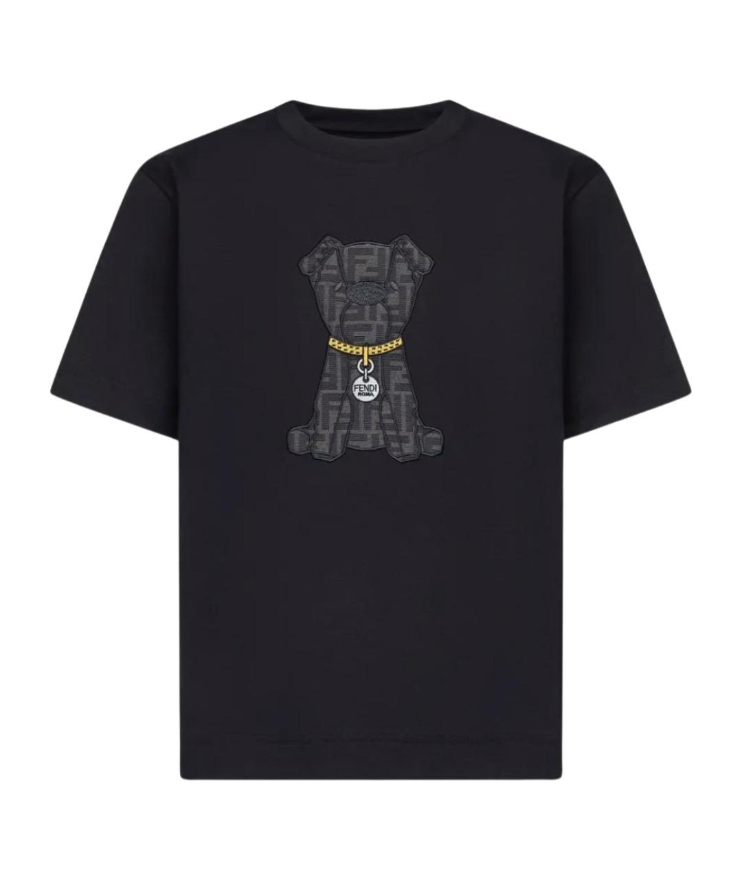 FENDI Черная хлопковая футболка, фото 1