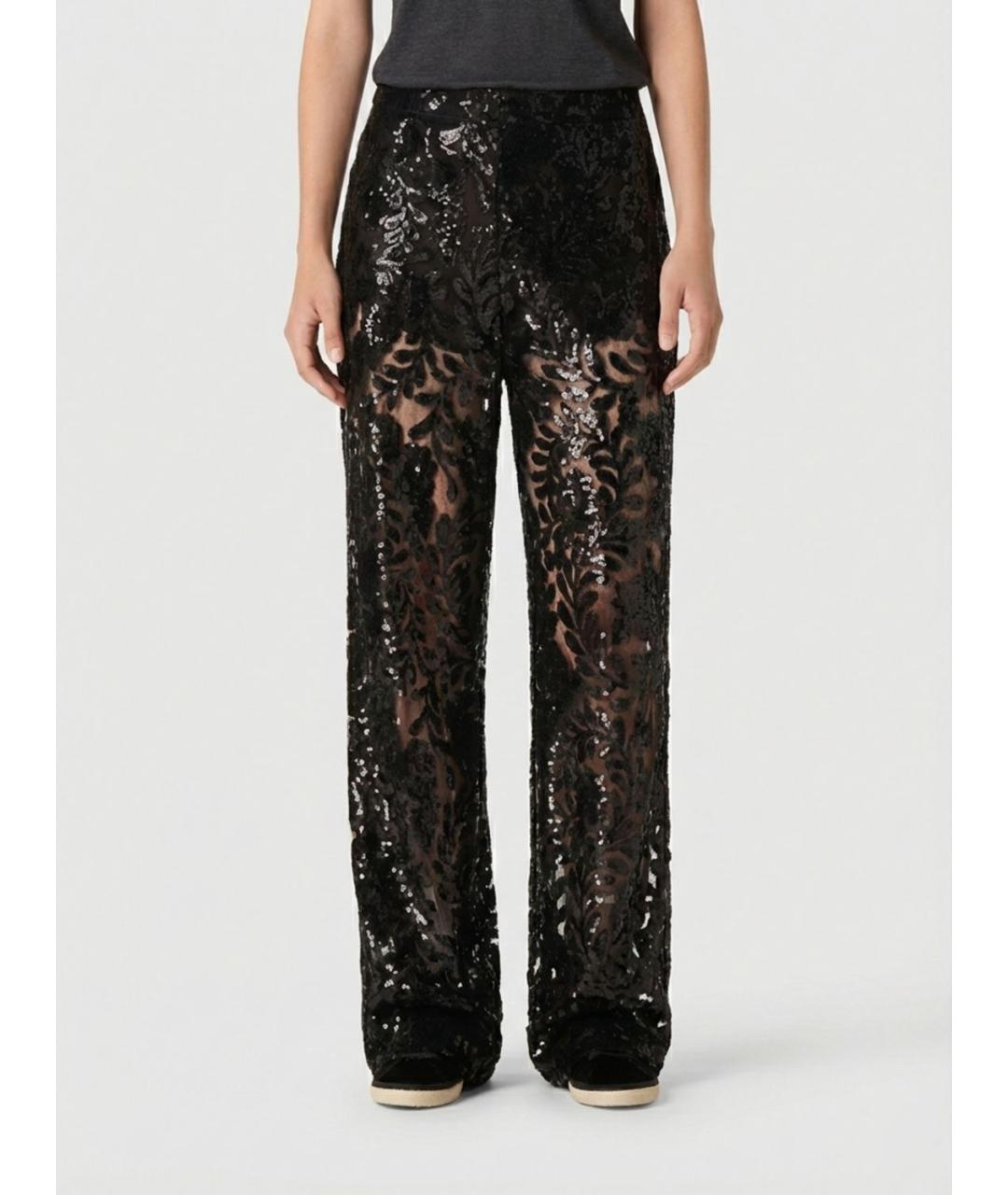 GOLDEN GOOSE DELUXE BRAND Черные полиэстеровые прямые брюки, фото 3