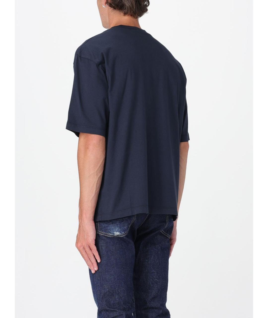DSQUARED2 Темно-синяя хлопковая футболка, фото 3