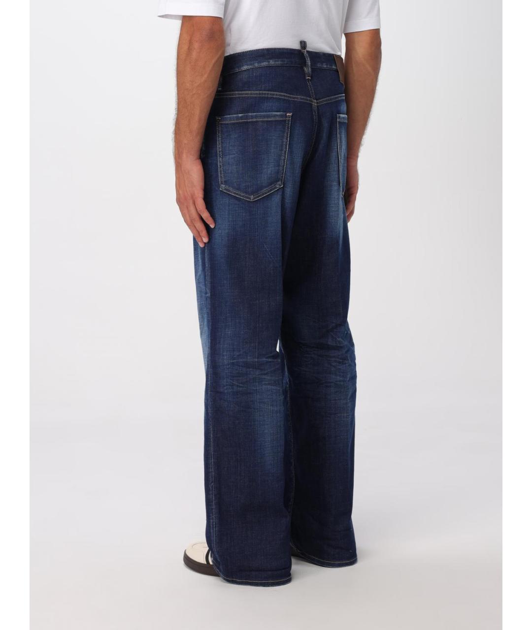 DSQUARED2 Синие хлопко-эластановые прямые джинсы, фото 2