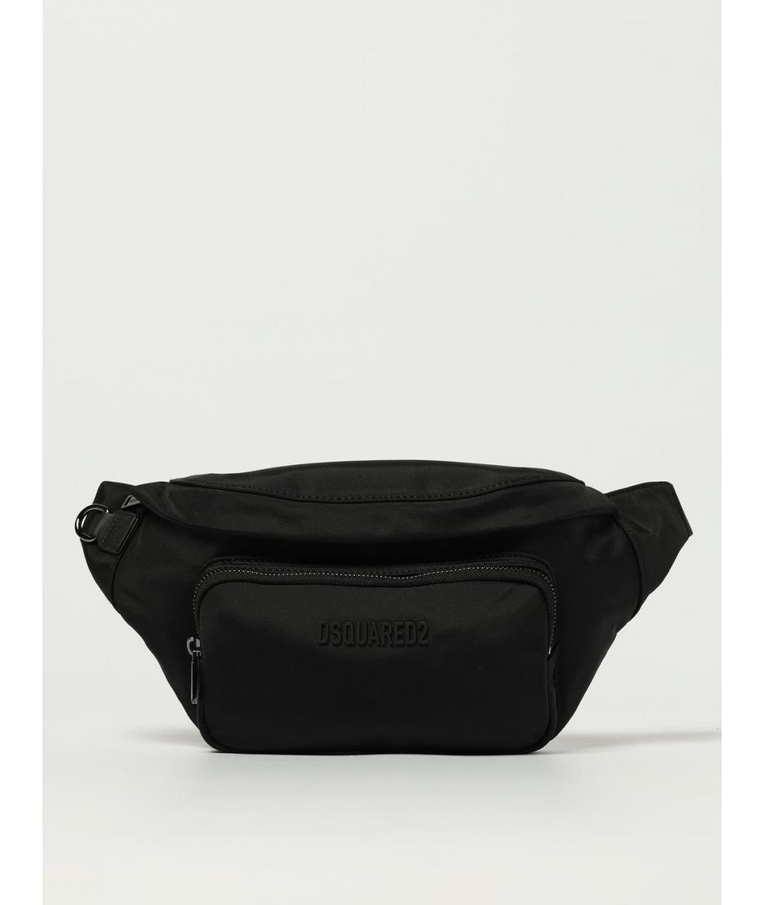 DSQUARED2 Черная синтетическая поясная сумка, фото 4