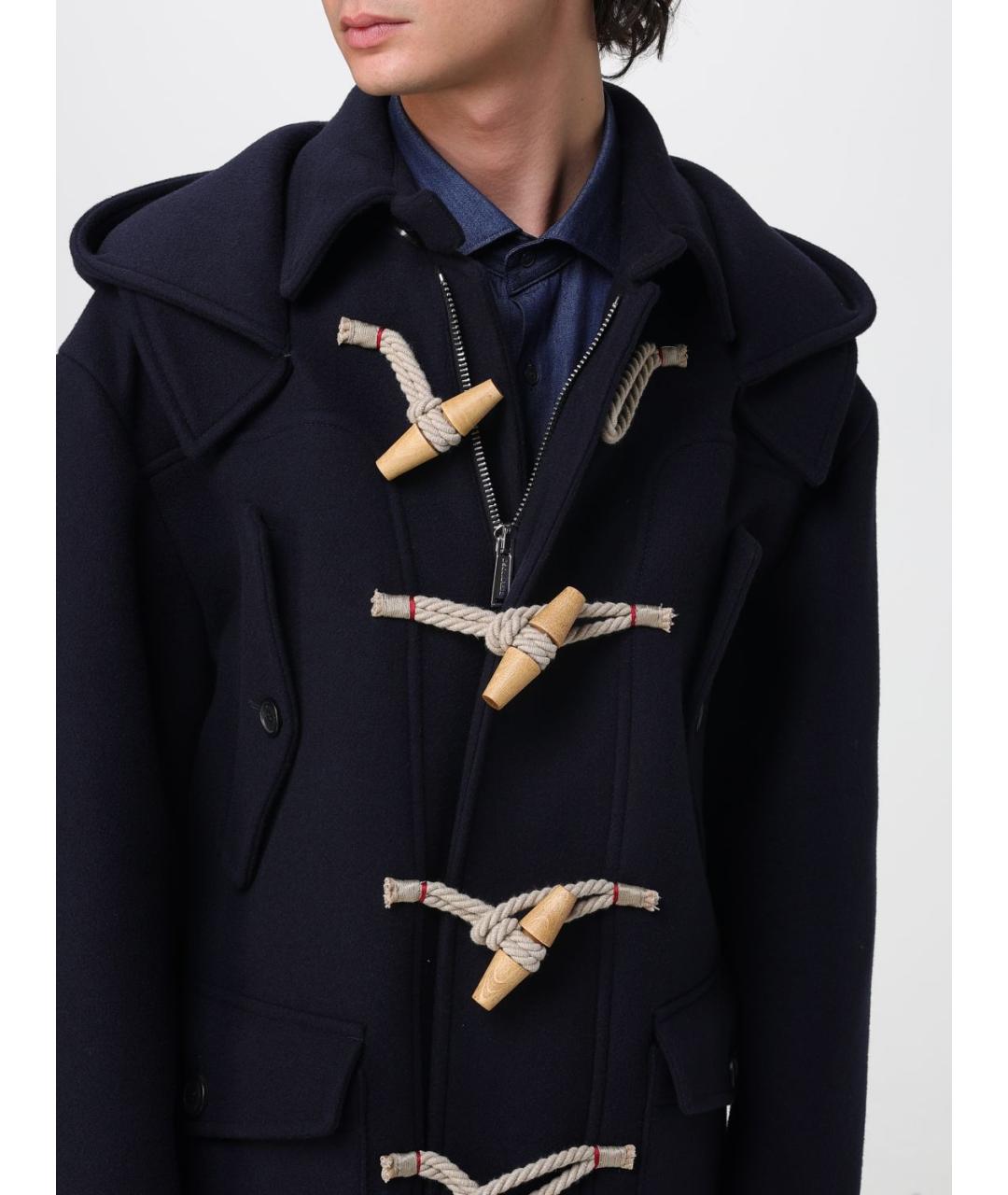 DSQUARED2 Синее шерстяное пальто, фото 5