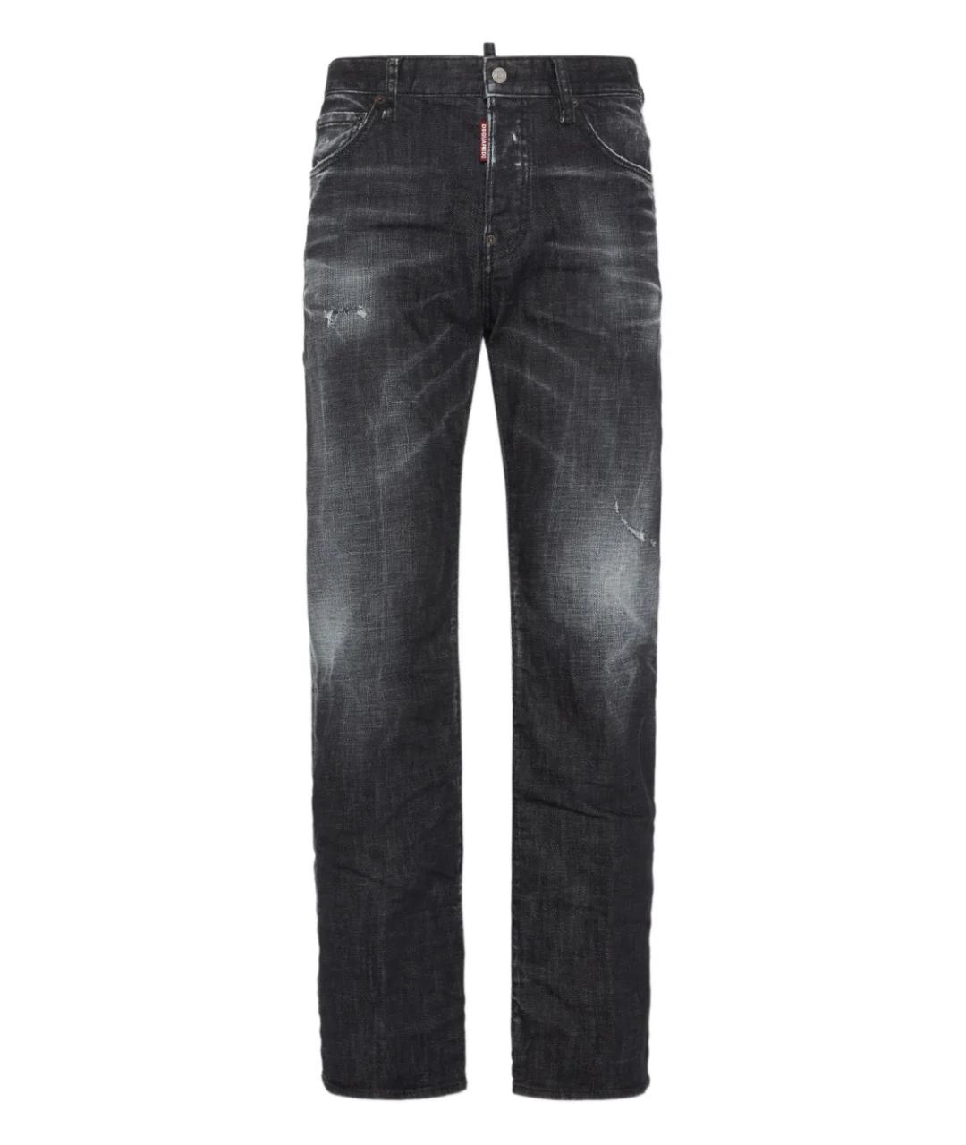 DSQUARED2 Черные хлопковые прямые джинсы, фото 1