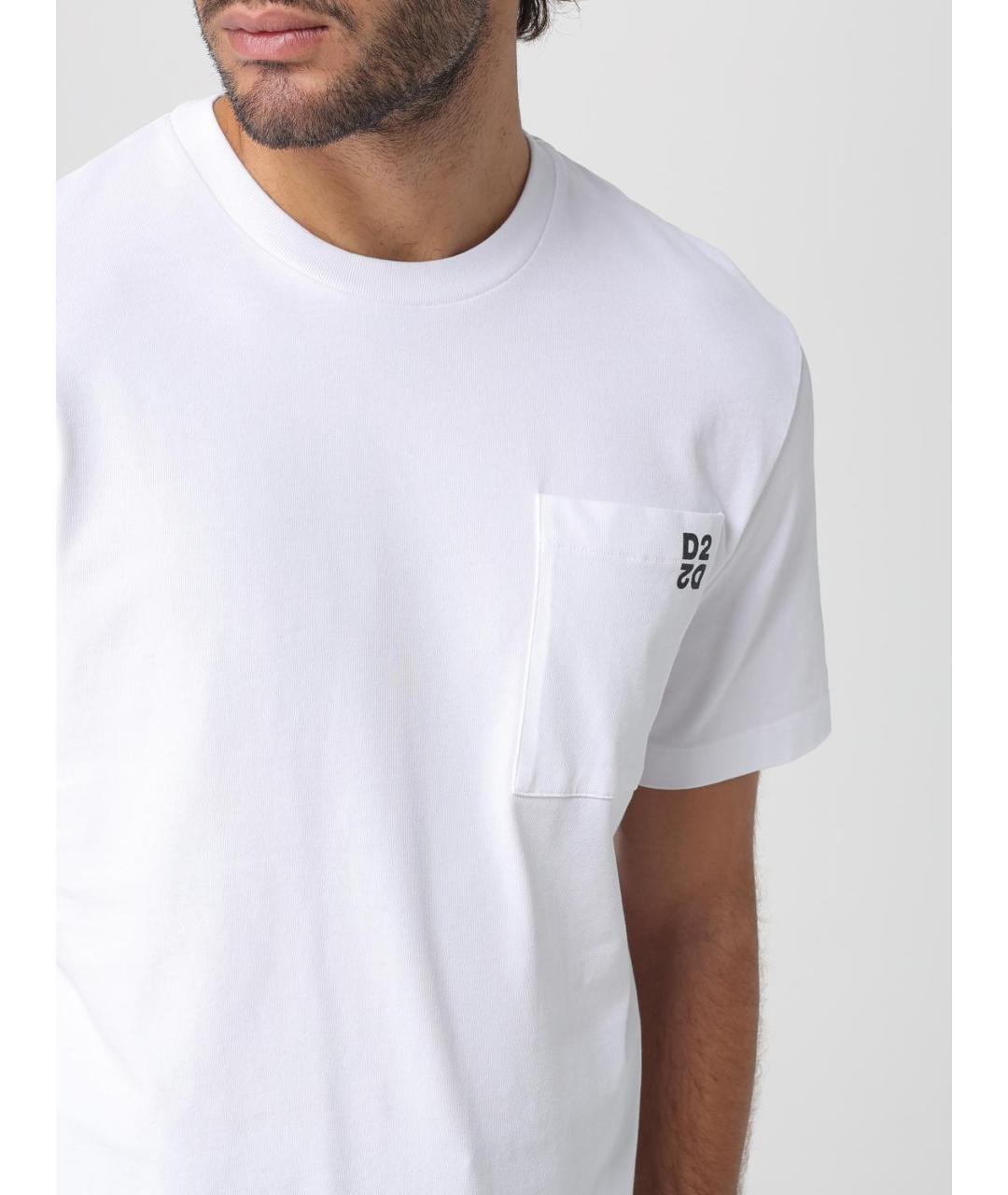 DSQUARED2 Белая хлопковая футболка, фото 4